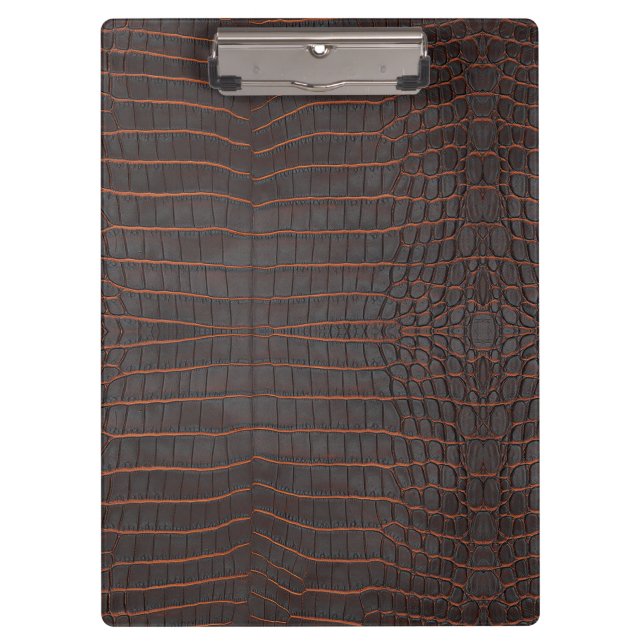 Chestnut Nile Crocodile Texture Print Clipboard (Front)