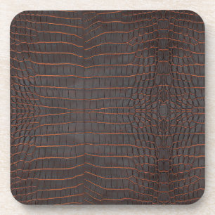 Chestnut Nile Crocodile Texture Print Coaster