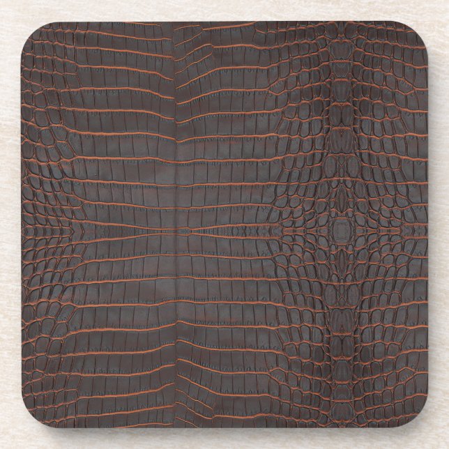 Chestnut Nile Crocodile Texture Print Coaster (Front)
