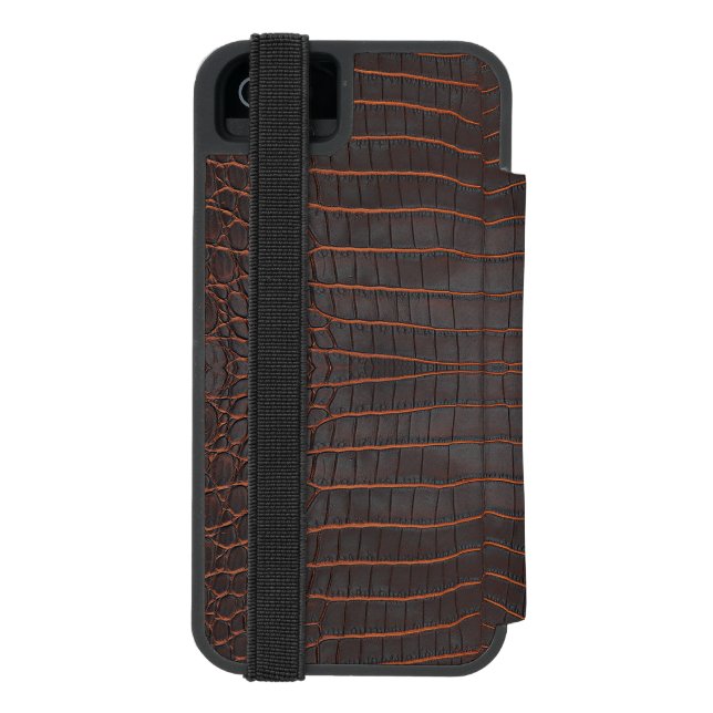 Chestnut Nile Crocodile Texture Print Incipio iPhone Wallet Case (Folio Back)