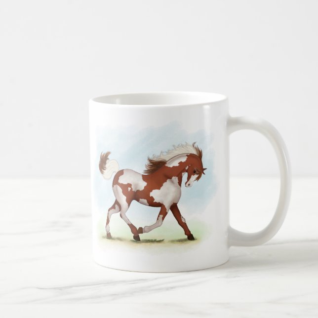 Chestnut Overo Skewbald Horse Coffee Mug (Right)