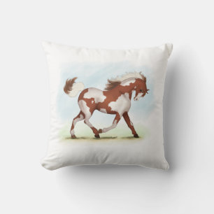 Chestnut Overo Skewbald Horse Cushion