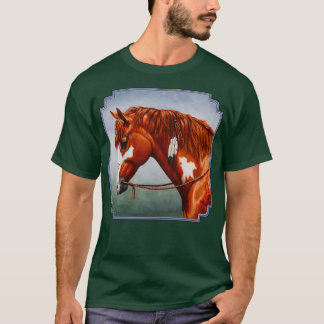 Chestnut Pinto Native American War Horse 1 T-Shirt