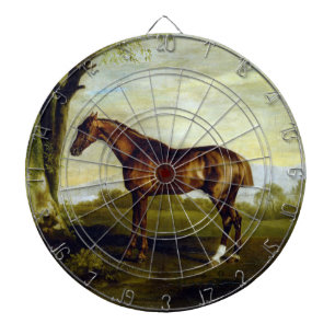 Chestnut Racehorse in a Landscape (George Stubbs) Dartboard