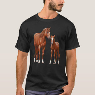Chestnut Sorrel Quarter Horse Mare & Cute Foal 1 T-Shirt