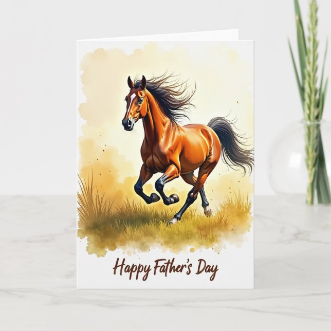 Chestnut Stallion Fathers Day Card (Front)