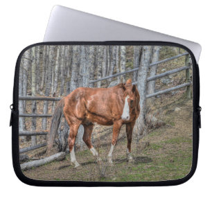 Chestnut Stallion Horse and Forest - Equine Laptop Sleeve