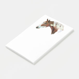 Chestnut Tovero Paint Horse Western Equestrian Art Post-it Notes