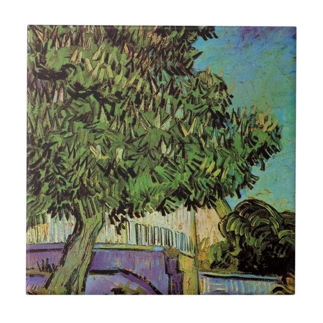 Chestnut Tree in Blossom by Vincent van Gogh Ceramic Tile (Front)