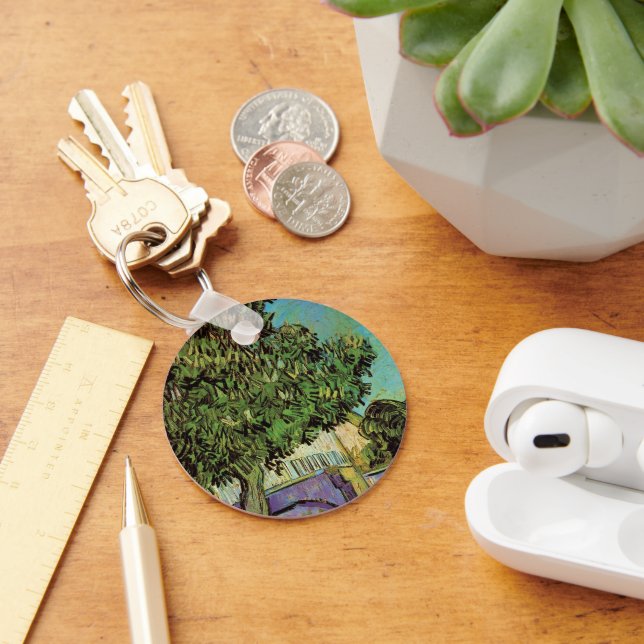 Chestnut Tree in Blossom by Vincent van Gogh Key Ring (Desk)