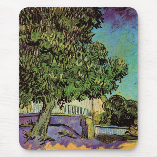 Chestnut Tree in Blossom by Vincent van Gogh Mouse Pad (Front)