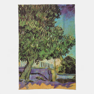 Chestnut Tree in Blossom by Vincent van Gogh Tea Towel