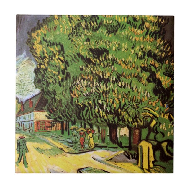 Chestnut Trees in Blossom by Vincent van Gogh Ceramic Tile (Front)