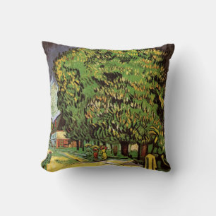Chestnut Trees in Blossom by Vincent van Gogh Cushion