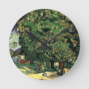 Chestnut Trees in Blossom - Gogh Round Clock