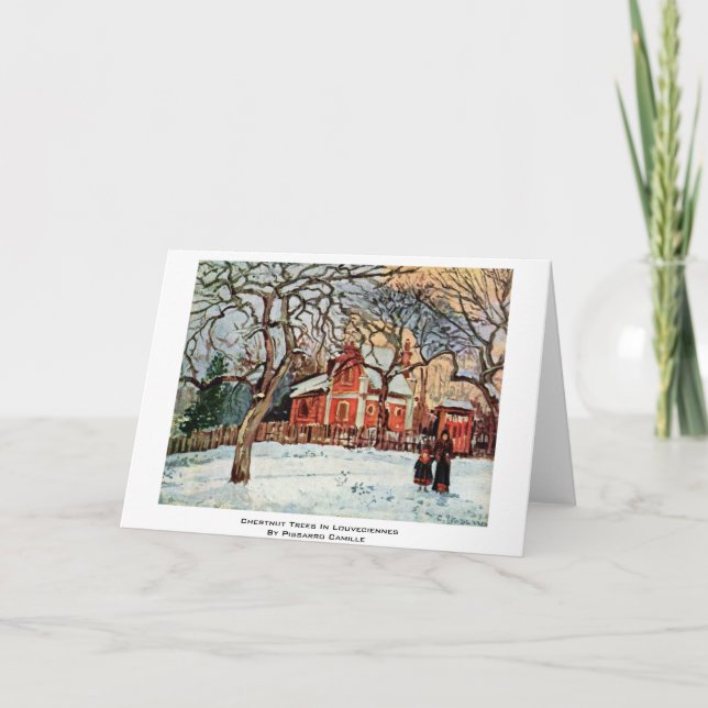 Chestnut Trees In Louveciennes By Pissarro Camille Card (Front)