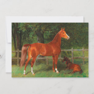 Chestnut with Foal in the Meadow   Hans Haag