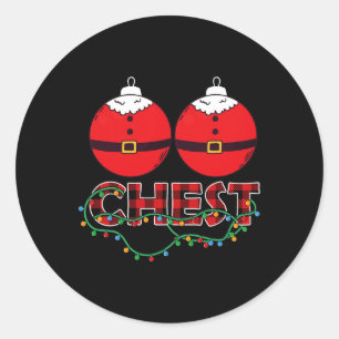 Chestnuts Chest Nuts Christmas Matching Christmas  Classic Round Sticker
