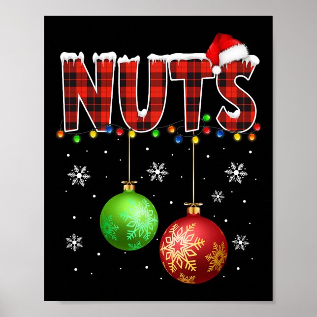 Chestnuts Fun Matching Couples Christmas Lights Nu Poster (Front)