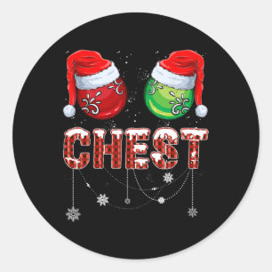 Chestnuts Matching Family Fun Chest Nuts Christmas Classic Round Sticker