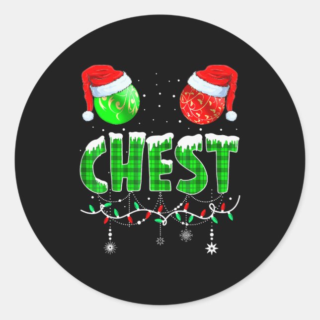 Chestnuts Matching Family Funny Chest Nuts Christm Classic Round Sticker (Front)