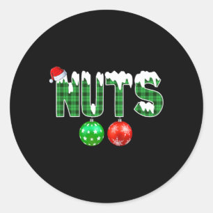 Chestnuts Matching Fun Christmas Couples Chest Nut Classic Round Sticker
