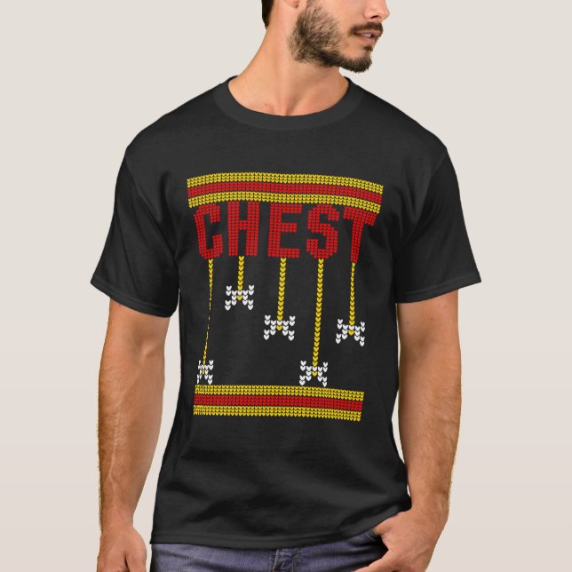 Chestnuts Roasting Chest Couples Ugly For Christma T-Shirt (Front)