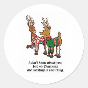 Chestnuts Roasting Classic Round Sticker
