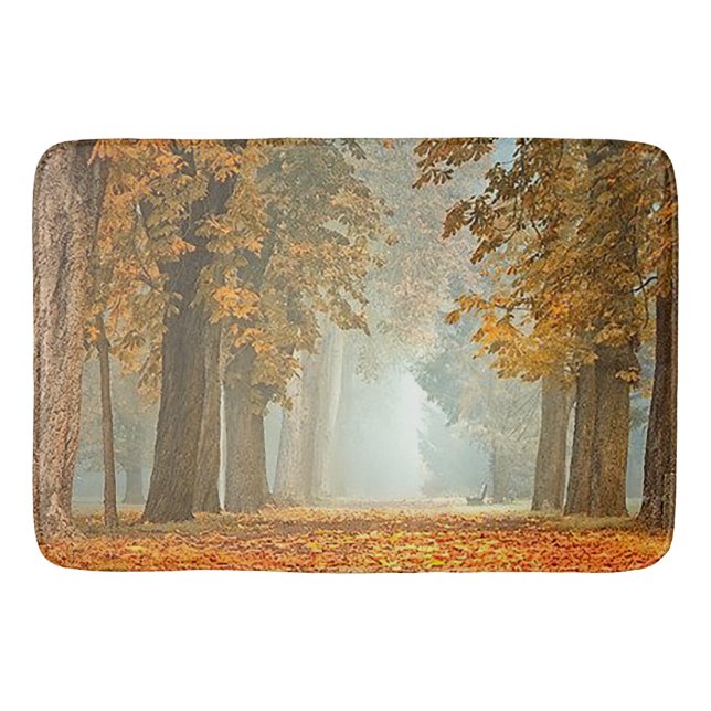 Chestnuts Tree Path in Autumn Shower Curtain Bath Mat (Front)