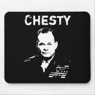Chesty -- Black and White Mouse Pad