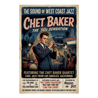 Chet Baker 1950 Poster