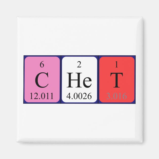 Chet periodic table name magnet (Front)