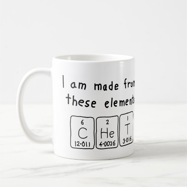 Chet periodic table name mug (Left)