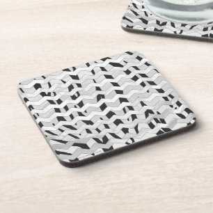 Cheveron Tiger Black and White Print Coaster