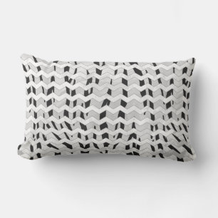 Cheveron Tiger Black and White Print Lumbar Cushion