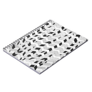Cheveron Tiger Black and White Print Notebook