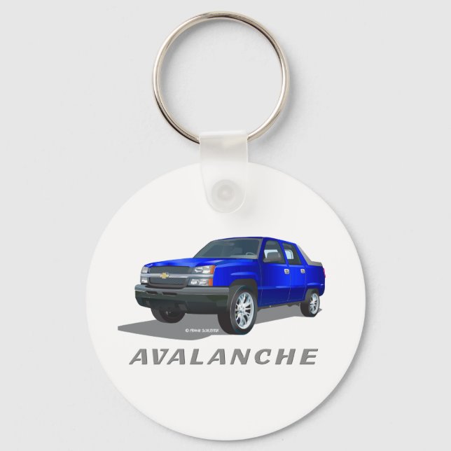 Chevrolet Avalanche Blue Key Ring (Front)