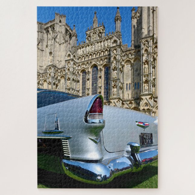 Chevrolet Bel Air 327 at Wells Cathedral, UK Jigsaw Puzzle (Vertical)
