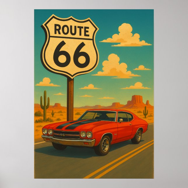 Chevrolet Chevelle SS - Route 66 Poster (Front)