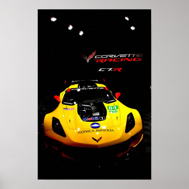 Chevrolet Corvette C7.R Front View Poster (Front)