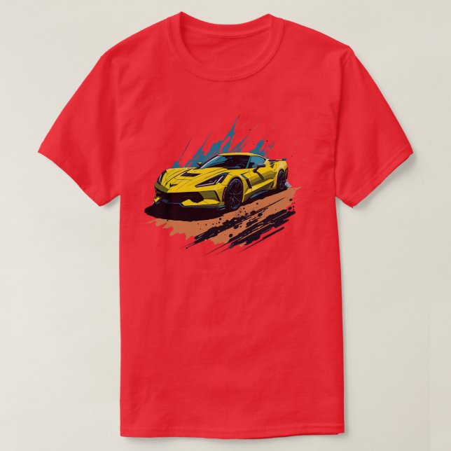 Chevrolet Corvette Stingray car T-Shirt (Design Front)