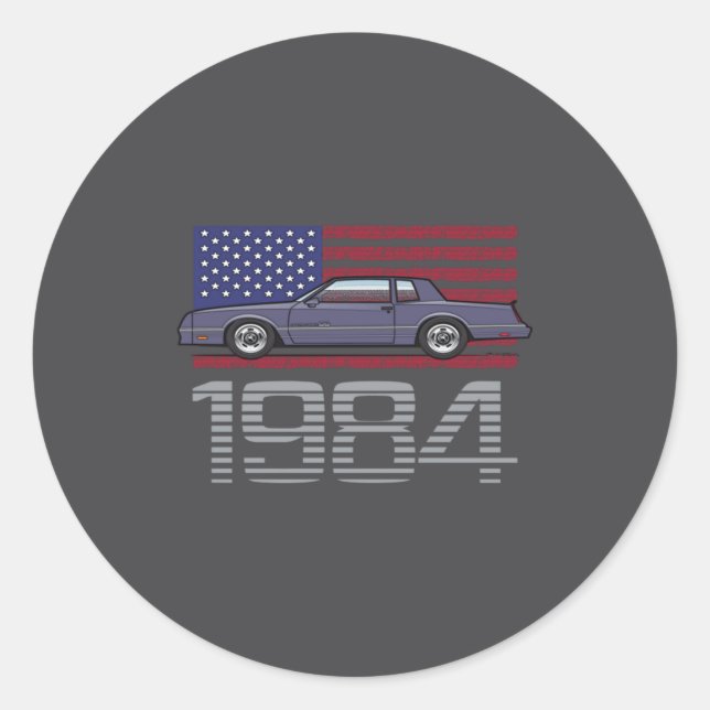 Chevrolet Monte Carlo Blue 1984  Classic Round Sticker (Front)