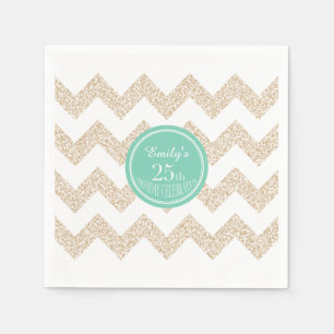 Chevron 25th Birthday Party P Napkin Choose Colour