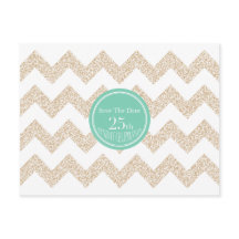 Chevron 25th Birthday Save the Date Choose Colour