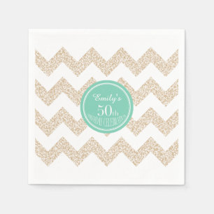 Chevron 50th Birthday Party P Napkin Choose Color