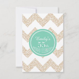 Chevron 55th Birthday Celebration Choose Colour In Invitation