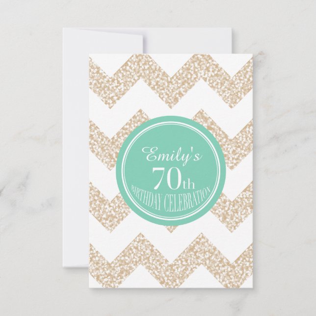 Chevron 70th Birthday Celebration Choose Colour Invitation (Front)