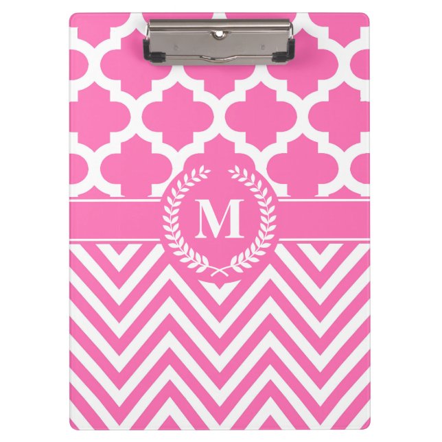 Chevron and Quatrefoil Clipboard (Front)