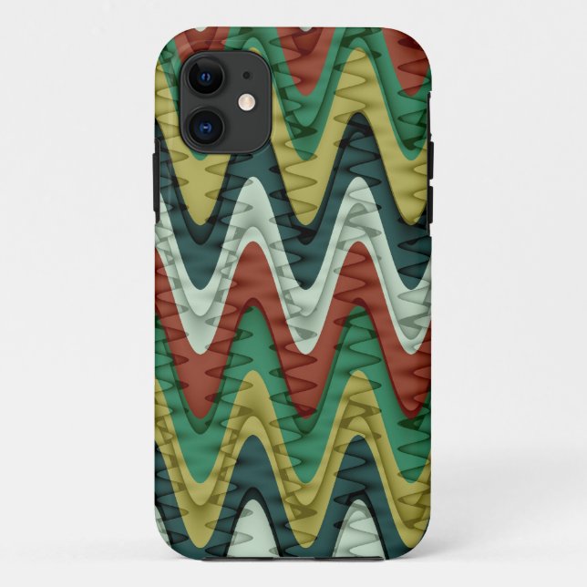 Chevron and Wavy Stripes Retro Pattern 2 Case-Mate iPhone Case (Back)