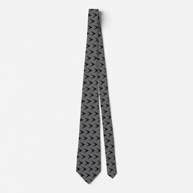 Chevron Arrow Mid Grey Tie (Front)